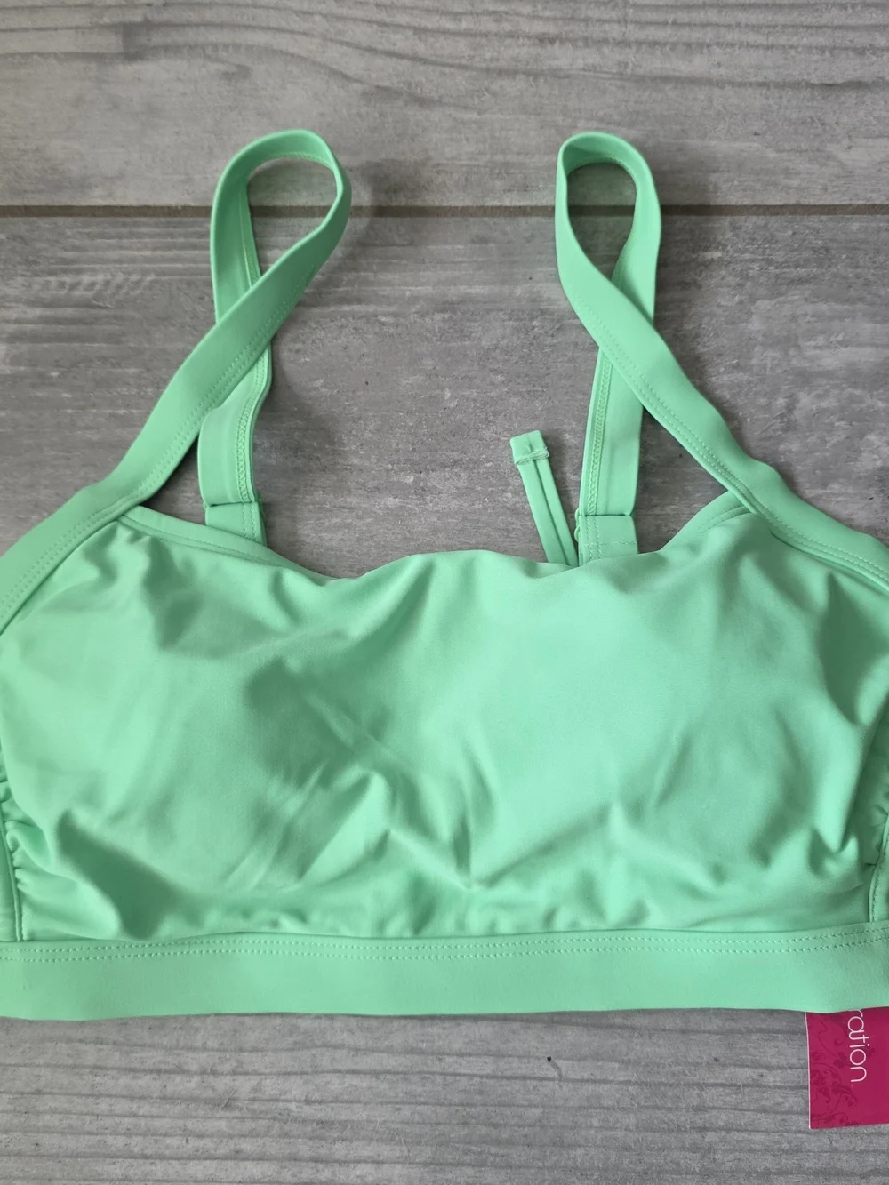 💚NWT Xhilaration Bright Mint Green Bikini D/DD Top XL High Waist💚